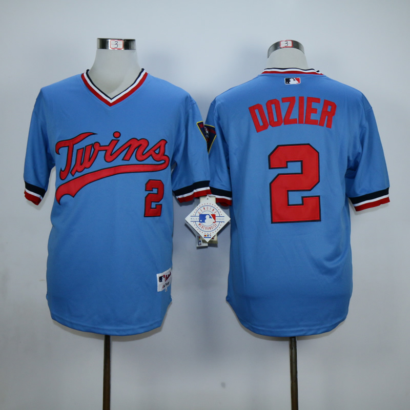 Men Minnesota Twins #2 Dozier Blue Trowback MLB Jerseys